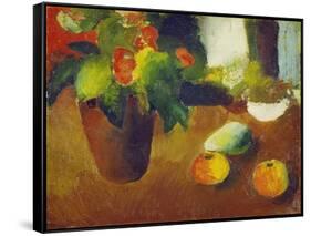 Stilleben Mit Begonie, Aepfeln Und Birne, 1914-Auguste Macke-Framed Stretched Canvas