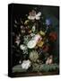 Stilleben Mit Blumenstrauss in Einer Terrakottavase, 1677-Jacob Van Walscapelle-Stretched Canvas