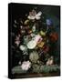 Stilleben Mit Blumenstrauss in Einer Terrakottavase, 1677-Jacob Van Walscapelle-Stretched Canvas