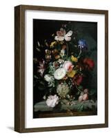 Stilleben Mit Blumenstrauss in Einer Terrakottavase, 1677-Jacob Van Walscapelle-Framed Giclee Print