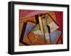 Stilleben mit Bordeuauxflasche-Juan Gris-Framed Art Print