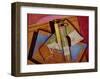 Stilleben mit Bordeuauxflasche-Juan Gris-Framed Art Print