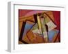 Stilleben mit Bordeuauxflasche-Juan Gris-Framed Art Print