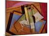 Stilleben mit Bordeuauxflasche-Juan Gris-Mounted Art Print