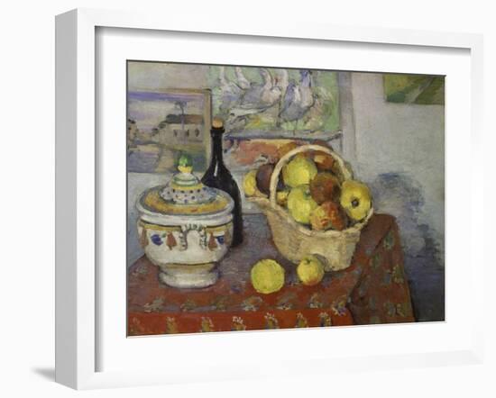 Stilleben Mit Obstkorb Und Suppenterrine 1888/1889-Paul Cézanne-Framed Giclee Print