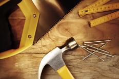 Hammer and Nails on Wood-STILLFX-Photographic Print