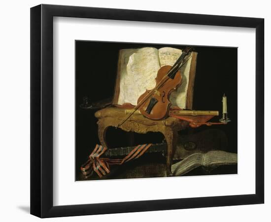 Stillleben mit Violine-Jean-Baptiste Oudry-Framed Giclee Print