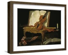 Stillleben mit Violine-Jean-Baptiste Oudry-Framed Giclee Print