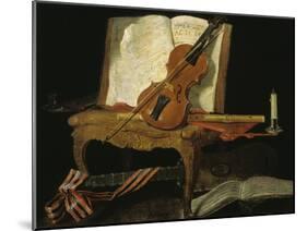 Stillleben mit Violine-Jean-Baptiste Oudry-Mounted Giclee Print