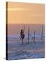 Stilt Fisherman at Weligama, South Coast, Sri Lanka, Asia-Peter Barritt-Stretched Canvas