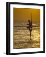 Stilt Fisherman (Pole Fisherman), Sri Lanka-Michael Busselle-Framed Photographic Print