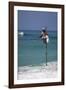 Stilt Fisherman Using Traditional Fishing Techniques on a Wooden Pole-Charlie-Framed Photographic Print