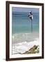 Stilt Fisherman Using Traditional Fishing Techniques on a Wooden Pole-Charlie-Framed Photographic Print