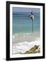 Stilt Fisherman Using Traditional Fishing Techniques on a Wooden Pole-Charlie-Framed Photographic Print