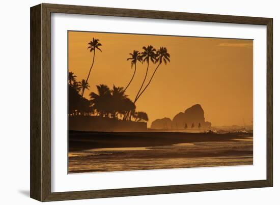 Stilt Fishermen at Sunrise-Alex Saberi-Framed Photographic Print