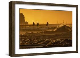 Stilt Fishermen at Sunrise-Alex Saberi-Framed Photographic Print