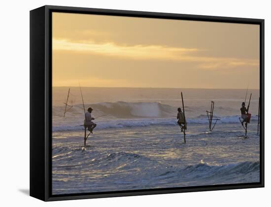 Stilt Fishermen at Weligama, South Coast, Sri Lanka, Asia-Peter Barritt-Framed Stretched Canvas