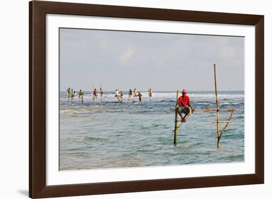 Stilt Fishermen, Dalawella, Sri Lanka, Indian Ocean, Asia-Christian Kober-Framed Photographic Print