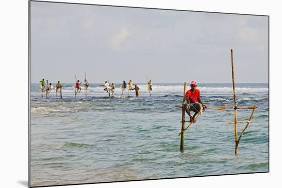 Stilt Fishermen, Dalawella, Sri Lanka, Indian Ocean, Asia-Christian Kober-Mounted Photographic Print