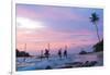Stilt fishermen, sunset, Weligama, South coast, Sri Lanka-Peter Adams-Framed Photographic Print