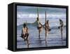 Stilt Fishermen, Weligama, Sri Lanka, Asia-Upperhall Ltd-Framed Stretched Canvas