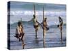 Stilt Fishermen, Weligama, Sri Lanka, Asia-Upperhall Ltd-Stretched Canvas