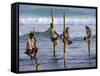 Stilt Fishermen, Weligama, Sri Lanka, Asia-Upperhall Ltd-Framed Stretched Canvas