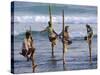 Stilt Fishermen, Weligama, Sri Lanka, Asia-Upperhall Ltd-Stretched Canvas