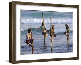Stilt Fishermen, Weligama, Sri Lanka, Asia-Upperhall Ltd-Framed Photographic Print