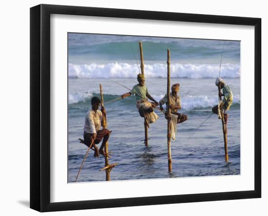 Stilt Fishermen, Weligama, Sri Lanka, Asia-Upperhall Ltd-Framed Photographic Print