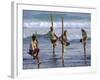 Stilt Fishermen, Weligama, Sri Lanka, Asia-Upperhall Ltd-Framed Photographic Print