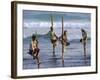 Stilt Fishermen, Weligama, Sri Lanka, Asia-Upperhall Ltd-Framed Photographic Print