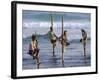 Stilt Fishermen, Weligama, Sri Lanka, Asia-Upperhall Ltd-Framed Photographic Print