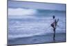 Stilt Fishing, a Stilt Fisherman in the Waves at Midigama Near Weligama, South Coast-Matthew Williams-Ellis-Mounted Photographic Print