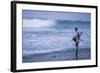 Stilt Fishing, a Stilt Fisherman in the Waves at Midigama Near Weligama, South Coast-Matthew Williams-Ellis-Framed Photographic Print