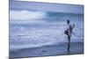Stilt Fishing, a Stilt Fisherman in the Waves at Midigama Near Weligama, South Coast-Matthew Williams-Ellis-Mounted Photographic Print
