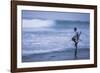 Stilt Fishing, a Stilt Fisherman in the Waves at Midigama Near Weligama, South Coast-Matthew Williams-Ellis-Framed Photographic Print