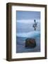 Stilt Fishing, a Stilt Fisherman in the Waves at Midigama Near Weligama, South Coast-Matthew Williams-Ellis-Framed Photographic Print