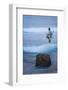 Stilt Fishing, a Stilt Fisherman in the Waves at Midigama Near Weligama, South Coast-Matthew Williams-Ellis-Framed Photographic Print