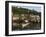 Stilt Houses and Catamaran Fishing Boat, Coron Town, Busuanga Island, Palawan Province, Philippines-Kober Christian-Framed Photographic Print
