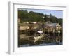 Stilt Houses and Catamaran Fishing Boat, Coron Town, Busuanga Island, Palawan Province, Philippines-Kober Christian-Framed Photographic Print