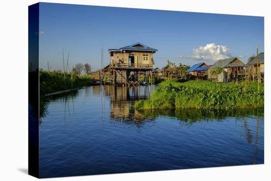 Stilt Houses, Inle Lake, Shan State, Myanmar (Burma), Asia-Nathalie Cuvelier-Stretched Canvas