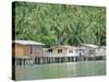 Stilt Houses of a Fishing Village, Sabah, Island of Borneo, Malaysia-Gavin Hellier-Stretched Canvas