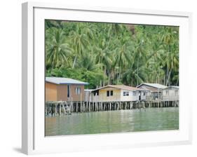 Stilt Houses of a Fishing Village, Sabah, Island of Borneo, Malaysia-Gavin Hellier-Framed Photographic Print