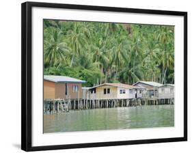 Stilt Houses of a Fishing Village, Sabah, Island of Borneo, Malaysia-Gavin Hellier-Framed Photographic Print