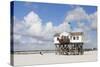 Stilt Houses on a Beach-Markus Lange-Stretched Canvas