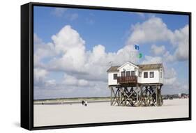 Stilt Houses on a Beach-Markus Lange-Framed Stretched Canvas