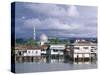 Stilt Village and State Mosque, Kota Kinabalu, Sabah, Island of Borneo, Malaysia-Robert Francis-Stretched Canvas