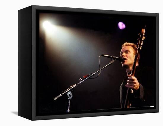 Sting Pictured During His Concert at the Cardiff International Arena-null-Framed Stretched Canvas