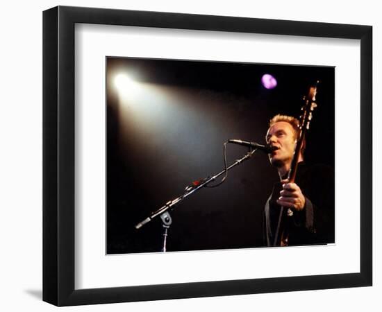 Sting Pictured During His Concert at the Cardiff International Arena-null-Framed Photographic Print